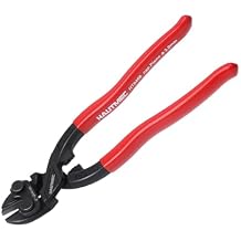 HAUTMEC 8 Inch Mini Bolt Cutters, High Leverage Diagonal Cutting Pliers with 20 Angled Head, CRV Steel Nail Puller Pliers Tool for Pulling or Cutting Nails, Small Bolts and Wires, HT0468
