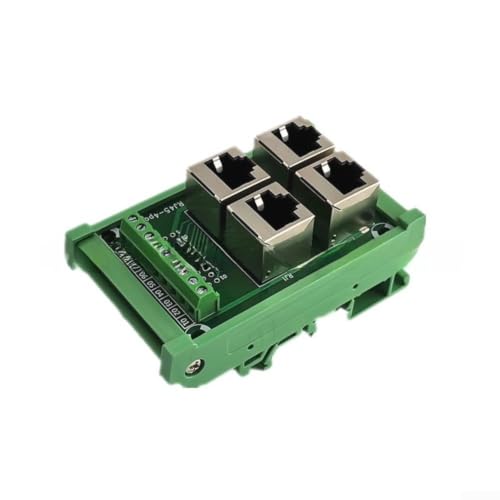 Image of 4-Port Parallel RJ45 Network Terminal Block Green