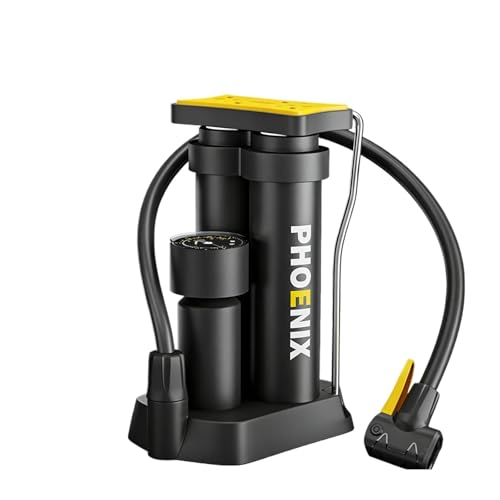 Pompe à vélo double cylindre 150 PSI gonfleur portable pneu vtt haute pression noir