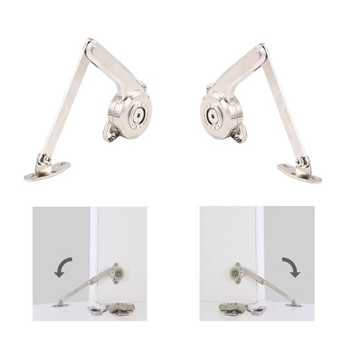 LIKERAINY 90 Grados Soft-Open Soporte de Tapa de Apertura Suave para Puertas Batientes de Armarios Puntal Apertura Hacia Abajo Tope de Ángulo Arbitrario Bisagra Amortiguador Paquete de 2