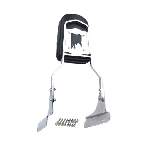 Dossier repose-moto argenté sissy bar avec coussin cuir pour moto VLX600 VT600C 1999-2007 arrière
