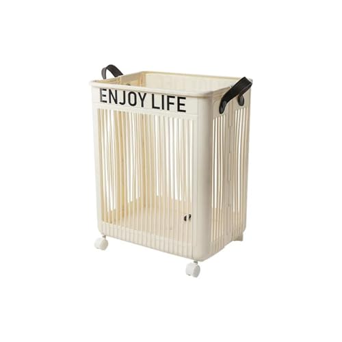 Panier à linge pliable mobile blanc de grande capacité pour la maison