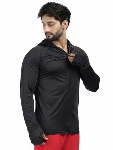 Image of Diamond Fashion Men's Gym Hoodie Jacket | Lightweight Stretchable Activewear for Workout, Running & Fitness | Quick Dry Full Zip Sports Hoodie for Men
