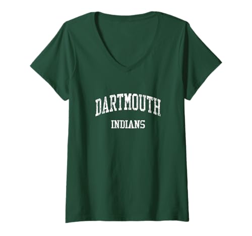 Womens Dartmouth High School HS Dartmouth MA Vintage Sports V-Neck T-Shirt