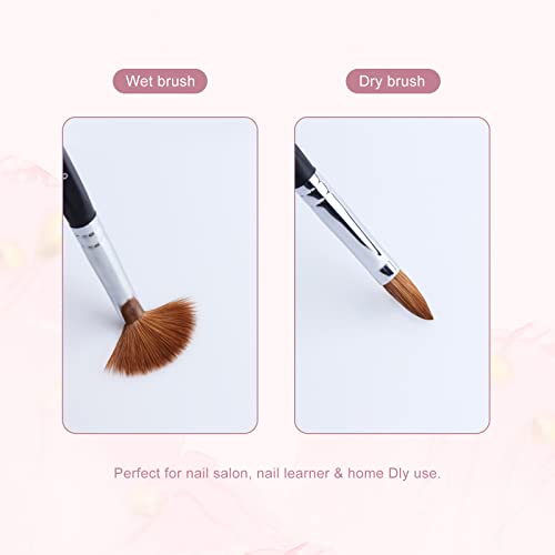 Brushes Acrylic Nail Yihuale 100% Kolinsky Sable Hair, Ergonomic Six Angle Handles Brush Professional Uv Gel Nail Art Tool For Acrylic Application Manicure Powder Pedicure Black Handle (Size #8) #TOP6
