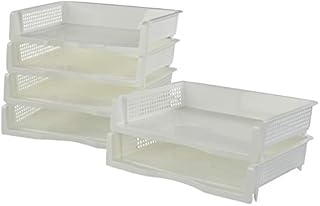 Eudokky 6 Tier Plastic Stackable Paper Tray, A4 Letter Filing Document Trays, White