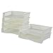 Eudokky A4 Bandeja de plástico apilable para Documentos 6 Niveles, Blanco Organizador de Archivos, Cesta Rectangular de Plastico