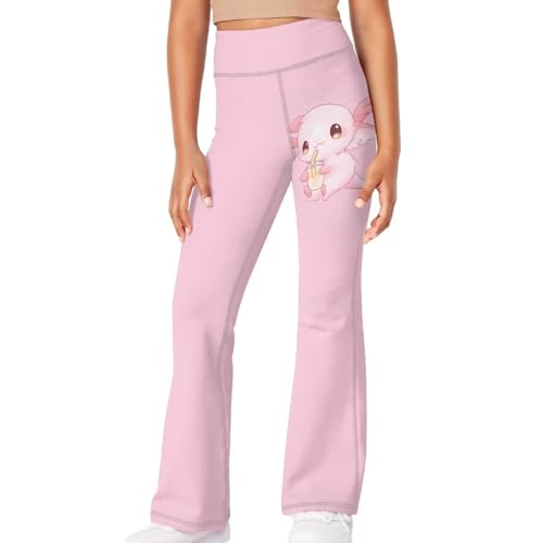 Image of Girls Leggings Floral Print High-Waisted Flared Pants 5-14 Years