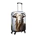 QSMBNET Travel Luggage Cover Animal Goat Spandex Suitcase Protector Washable Baggage Covers Fashion Elastic Scratch-Resistant Luggage Cover Protector Fits 18-32 Inch Luggage
