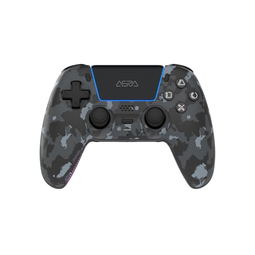 ASRVA Gray Camouflage Wireless Gaming Controller for PS5/ PC/Steam &amp; Mobile, Hall Effect Joystick &amp; Triggers, 6-Axis Gyro, 1000mAh Battery, Programmable Back Buttons
