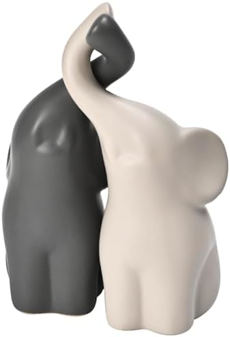 Elephant Statues Home Decor Small Figurines Home Ceramic Decor Sisterhood Elephant Ornament for Living Room House Shelf Table Vanity Entryway DéCor