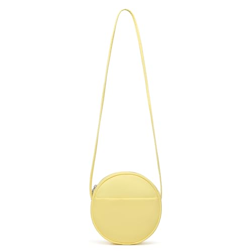 Image of Circle Crossbody Bag for Women NYLON Circle Purse with Zipper Adjustable Knot Shoulder Straps