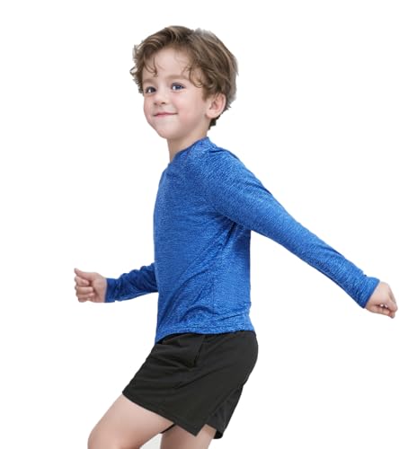 4 Pack Boys&Girls Athletic Quick Dry Long Sleeve Kids Performance Activewear T-Shirt for Youth2