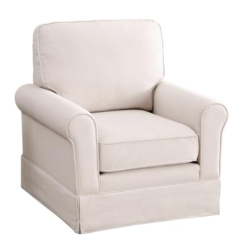 INZOY Linen Mid Century Swivel Chair