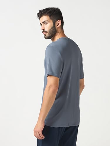 Image of TECHNOSPORT Men's Slim Fit Polyester Activewear Sports T-Shirt with Moisture-Wicking Comfort for Workout, Running & Gym