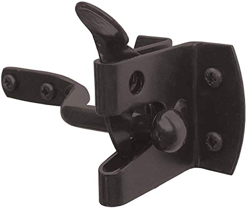 IRONTITE Auto Gate Latch Garden Gate Latch for Wooden Gates Black Coated for Weather Protection for External Use As Gate Latch & Door Latch (Black)