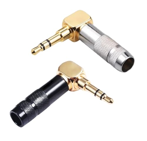 Adaptateur de prise d'écouteurs à angle droit 90 degrés 3.5mm à souder lot de 2