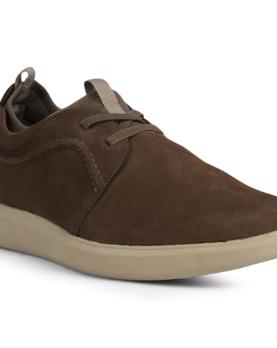 Image of Bata Men Twain Brown Leather Formal Shoes-9