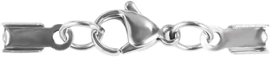 Image of Jewelry Making Kit Lobster Clasps Fold Over Cord End Caps Jump Rings Crimp End Tips for Necklace Bracelet DIY Craft Supplies Silver 190 Pieces