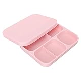 CHICAMPERA キッズ吸盤付きシリコン仕切りプレート 幼児用食器 自己給餌促進 食品保護カバー付き 持ち運び便利