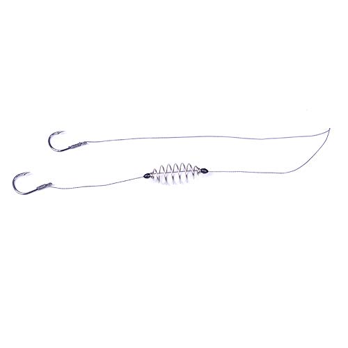 linyutech Angelhaken 5 Stücke Doppelhaken Angellinie Edelstahl Bachbettkarpfen Haken Köder Frühling Haken Werkzeug… – Bild 3