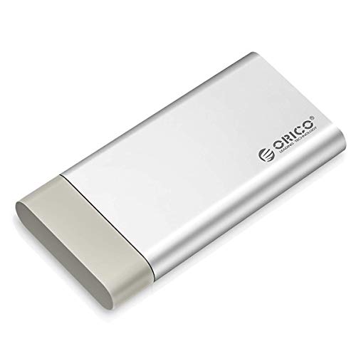 ORICO Boitier SSD mSATA Adaptateur USB3.0 5 Gbps Aluminium 2 to pour Ordinateur, Prise en Charge de Trim et UASP, Aucun Câble de Données et Câble d'alimentation Requis - MSG Silver