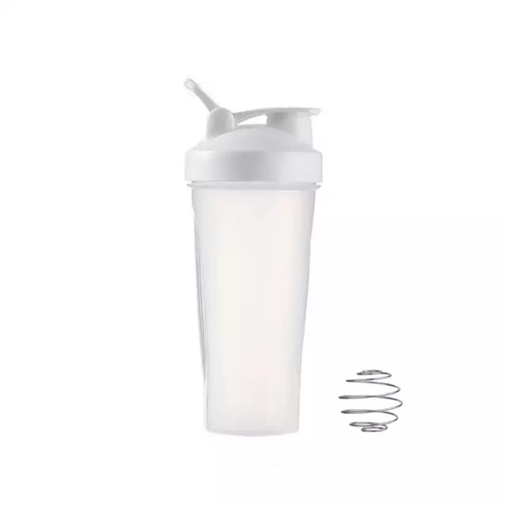 Missions White Protein Shaker Bottle- 24Oz Smoothie Bottle For Sports Supplements Shakes- Good Materials, Leak Proof 600Ml Gym Shaker For Protein Shakes With Shaker Ball (White)