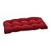 Pillow Perfect Indoor/Outdoor Red Solid Wicker Loveseat Cushion