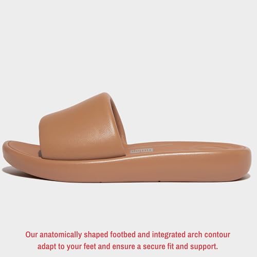 FitFlop Women's iQushion D-Luxe Padded Leather Slides Sandals3