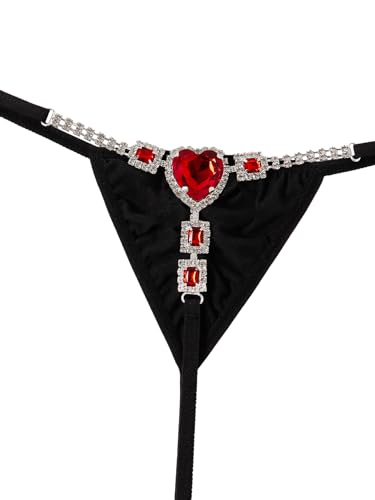 Image of RoseSeek Women's Sparkling Butterfly Chain Underwear Low Rise Cheeky G String Panty