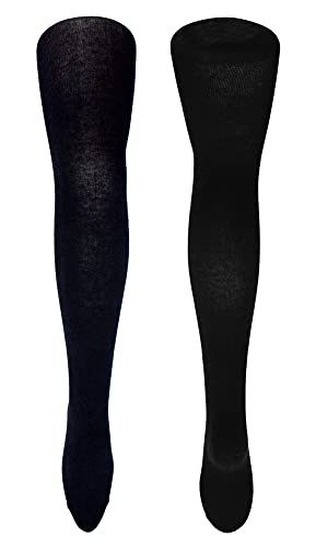 Girls Cotton Rich Opqaue Tights | 3 Pair Multipack | Plain School Tights3