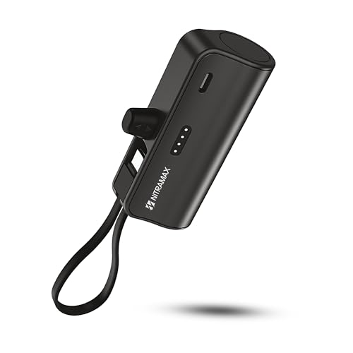 Image of Mini Power Bank, 5000mAh, 65W PD Super Fast Charging, Black, with Wrist Strap, for Travel and Everyday Use