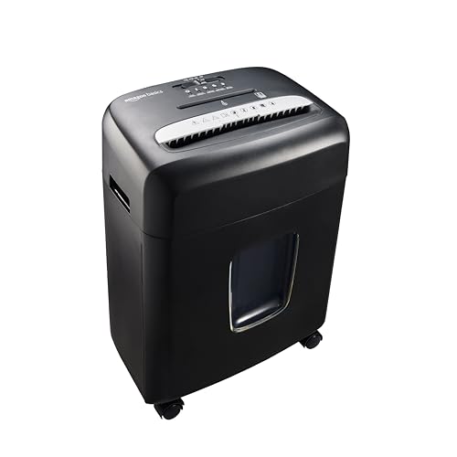 Image of Amazon Basics High Security Micro Cut Paper Shredder, 8 Sheet Capacity, CD and Credit Card Shredder with Pull Out Bin, Black