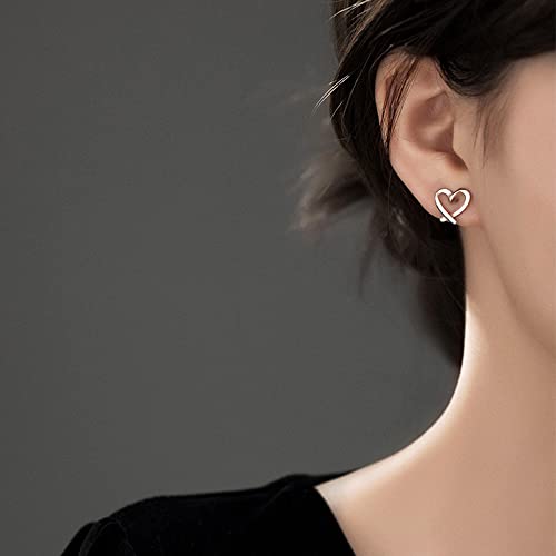 Reffeer Solid 925 Sterling Silver Love Heart Clip On Earrings Ear Cuffs for Women Teens Heart Wrap Earrings No Piercing3