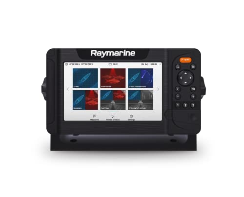 Image of Raymarine Element 7 HV - 7'' Chart Plotter with Chirp Sonar, HyperVision, Wi-Fi, GPS, HV-100 transducer, Lighthouse North America Chart, Black (E70532-05-102)
