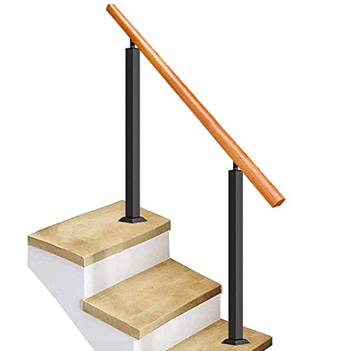 Garde-corps en bois antidérapant réglable escalier extérieur 140cm
