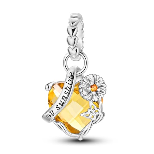 Parmuz 925 Sterling Silver Charms for Bracelet Woman Love Heart Evil Eye Daisy Flower Pendant Beads for Necklace Dog Cat Charm Jewelry Gift for Her