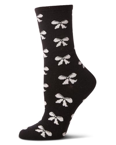 MeMoi Women's Bows Cashmere Blend Crew Sock