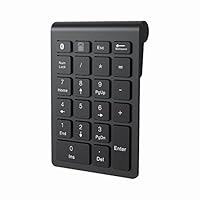 cimetech Bluetooth Numpad- kabellos ziffernblock mit 22 Tasten -10 Multifunktionstasten Multimedia-Keys Kabellos Nummernblock für - Laptop/Desktop/Notebook (Schwarz)