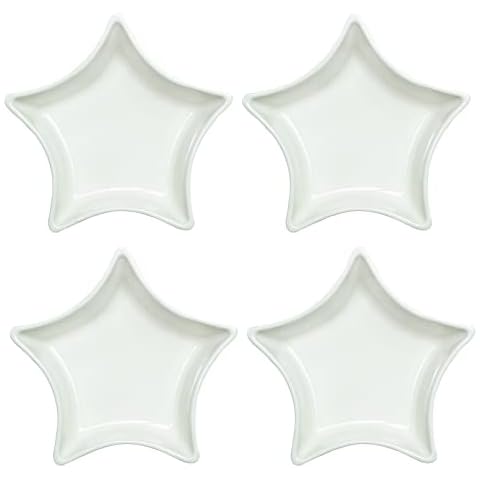 SOCOSY Star-shaped Multipurpose Ceramic Sauce Dish Seasoning Dishes Sushi Dipping Bowl Appetizer Plates Serving Dish Saucers Bowl - 3 Inches (Set of 4) Cover