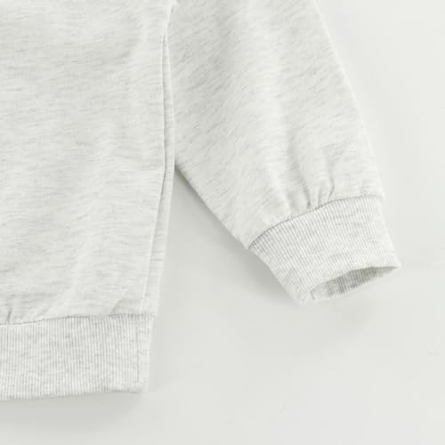Image of Toddler Boys or Girls Fall Winter Outfits Long Sleeve Plain Crewneck Sweatshirt and Jogger Pants Set for 12 M- 13 Y