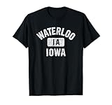 Waterloo Iowa Gym Style Distressed White Print T-Shirt