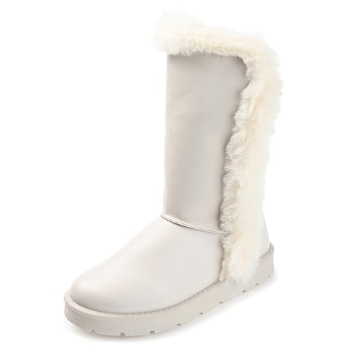 Journee Collection Botas Cleeo de espuma Tru Comfort para mujer a media pantorrilla, Hueso, 37.5 EU