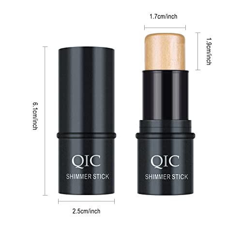 Ownest 2 Colors Highlighter Contour Stick, Shimmer&Matte Cream Powder Waterproof Lightweight Face Cosmetics, Creamy Self Sharpening Crayon Stick Highlighter-Set E #TOP6