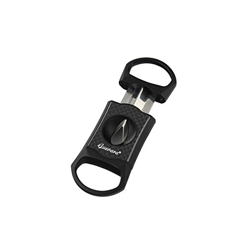 Cigar Cutter V-Cut Stainless Steel Guillotine Cut Blade High Quality with Attractive Gift Box (Black)