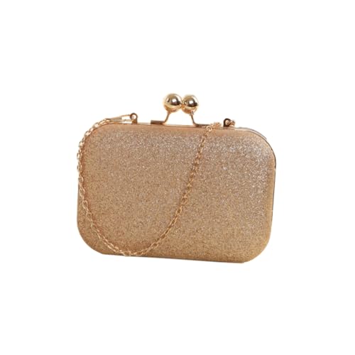 Pochette de Soirée Mini à Clip Dorée - Sac à Main et Bandoulière Chaîne BESPORTBLE pour Femme