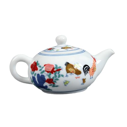 Toyvian Pequeña Tetera de Porcelana con Diseño Retro de Resistente al Calor Pintada Mano Tetera de para Cocina Capacidad para Infusiones Domésticas