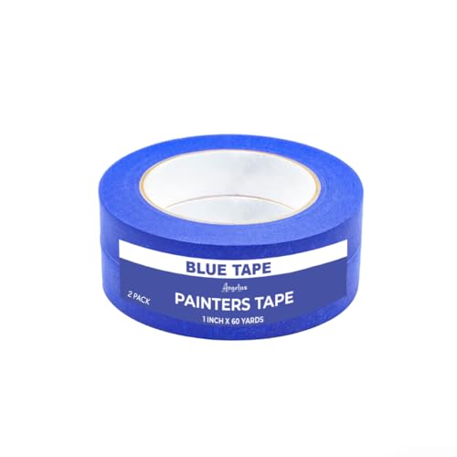 Image of Angelus 2 Pack Blue Painters Tape - 1 Inch Wide, 60 Yards x 2 Rolls (120 Total Yards) - Blue Masking Tape Bulk Pack - Ideal for Indoor and Outdoor Use - Multi-Surface Painting Tape