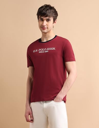 Image of U.S. Polo ASSN. Brand Printed Cotton T-Shirts for Men - Half Sleeves Mens Casual T Shirts