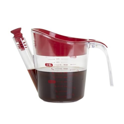 apollo THE HOUSEWARES BRAND 500ml Plastic Acrylic Gravy Fat Separator and Measuring Jug White 8991